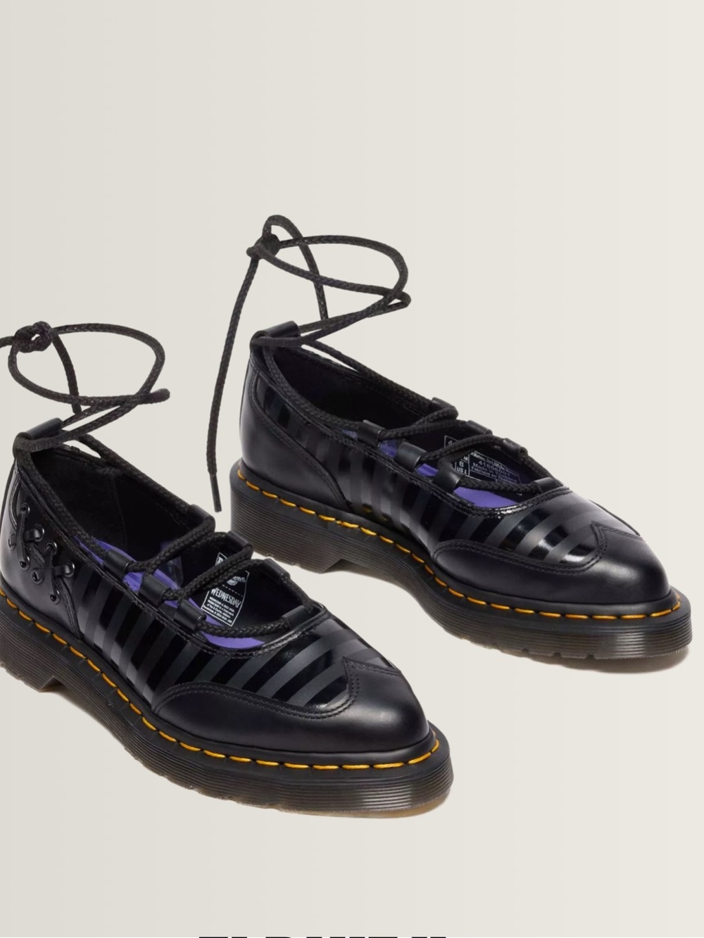 Dr martens Elphie II Wednesday Addams shoes 8